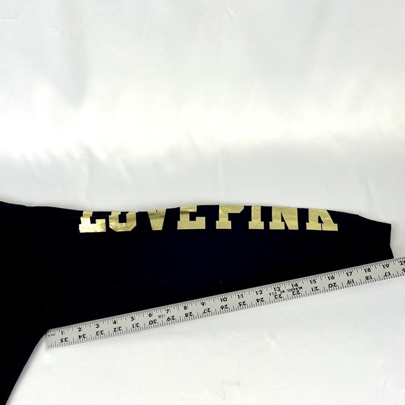 PINK Victoria's Secret VS Bling Sequin Off Black/Dark Gray LS T-Shirt Size S - Picture 10 of 13